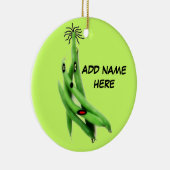 Personalisierter Grüner Cartoon Keramikornament (Rechts)