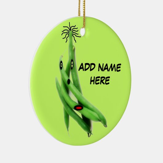 Personalisierter Grüner Cartoon Keramikornament (Rechts)