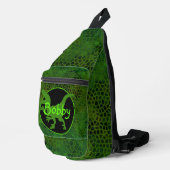 Personalisierter grüner Dinosaurier  Crossbody Bag (Rechte Ecke)