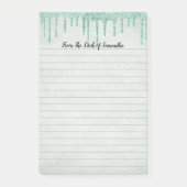 Personalisierter grüner Glitzer Post-it Klebezettel (Vorderseite)