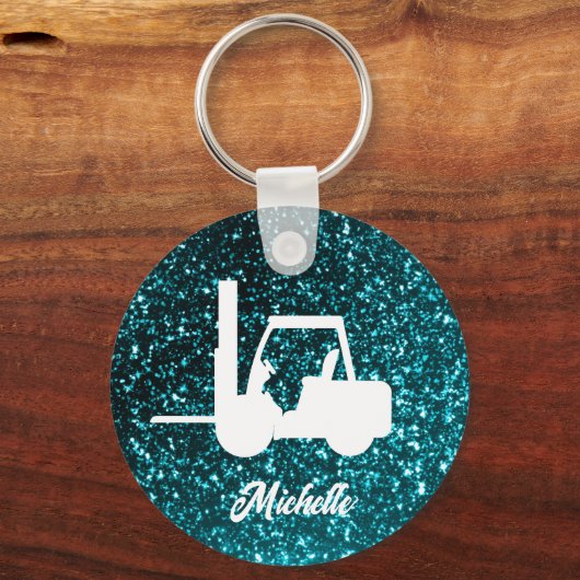 Personalisierter grüner Glitzer Schlüsselanhänger (Rückseite)