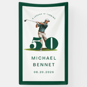 Personalisierter grüner Golf 50. Geburtstag Banner