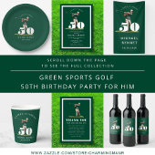 Personalisierter grüner Golf 50. Geburtstag Bierflaschenetikett