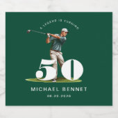 Personalisierter grüner Golf 50. Geburtstag Bierflaschenetikett (Einzelnes Label)