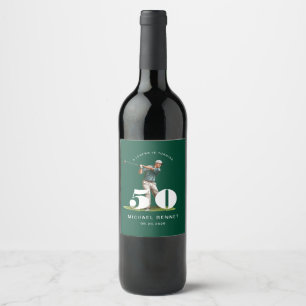 Personalisierter grüner Golf 50. Geburtstag Weinetikett
