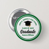 Personalisierter grüner Graduate Keepake Abschluss Button (Vorne & Hinten)