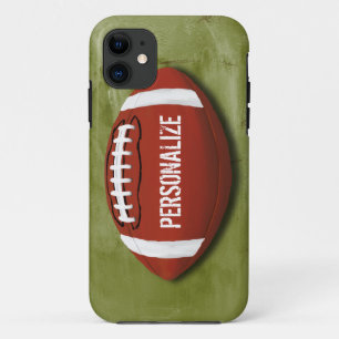 Personalisierter grüner Grunge-Fußball Case-Mate iPhone Hülle