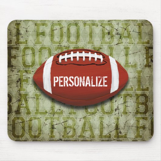 Personalisierter grüner Grunge-Fußball Mousepad (Vorne)