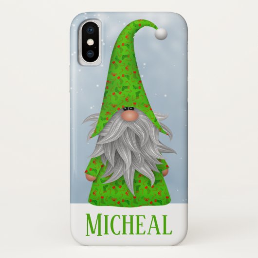 Personalisierter Grüner Holiday Gnome Case-Mate iPhone Hülle (Rückseite)