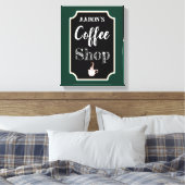 Personalisierter grüner Kaffeeshop Art Canvas Druc Leinwanddruck (Insitu (Schlafzimmer))