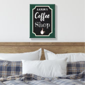 Personalisierter grüner Kaffeeshop Art Canvas Druc Leinwanddruck (Insitu (Schlafzimmer))