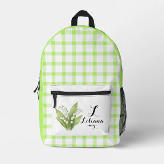 Personalisierter grüner Karorucksack May Bedruckter Rucksack