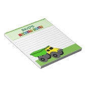 Personalisierter Grüner LKW Mitzvah Notizblock (angewinkelt)