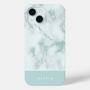 Personalisierter grüner Marmor Case-Mate iPhone Hülle