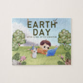 Personalisierter Grüner Minimalistischer Aquapark Puzzle (Horizontal)