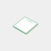 Personalisierter grüner Monogramm-Name Minimalist Post-it Klebezettel (angewinkelt)