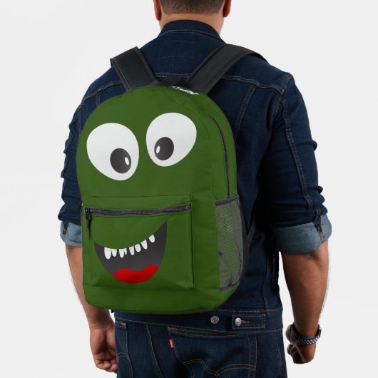 Personalisierter Grüner Monster-Spaß Bedruckter Rucksack (Insitu (Modell))