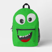 Personalisierter Grüner Monster-Spaß Bedruckter Rucksack (Vorderseite)