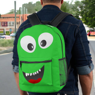 Personalisierter Grüner Monster-Spaß Bedruckter Rucksack