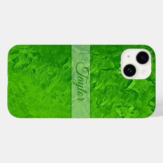 Personalisierter grüner Name Case-Mate iPhone Hülle (Rückseite (Horizontal))