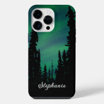 Personalisierter Grüner Nordlichter Wald