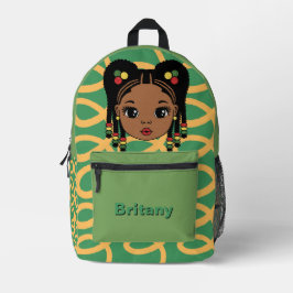 Personalisierter grüner Rucksack für Baby Mädchen 