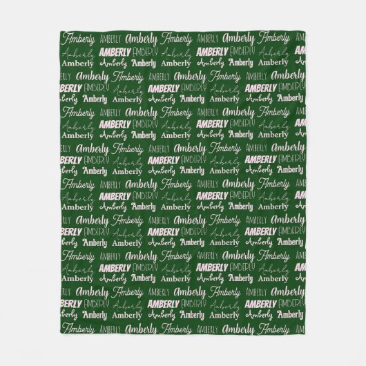 Personalisierter grüner Schriftart Name Collage We Fleecedecke (Vorderseite)