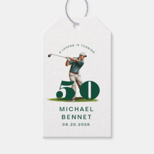 Personalisierter grüner Sportgolf 50. Geburtstag Geschenkanhänger