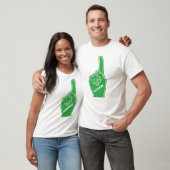 Personalisierter grüner Sportschädel Finger T-Shirt (Unisex)