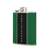 Personalisierter, grüner Streifen Flachmann (Links)