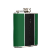 Personalisierter, grüner Streifen Flachmann (Rechts)