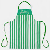 Personalisierter grüner Streifen Schürze (Vorderseite)