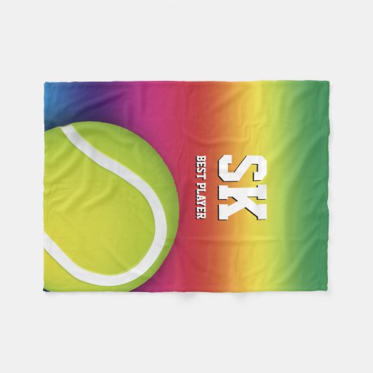 Personalisierter grüner Tennis-Ball Fleecedecke (Vorderseite (Horizontal))