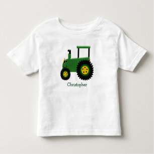 Personalisierter grüner Traktor Kleinkind T-shirt
