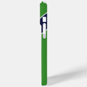Personalisierter grüner und blauer Diagonalstreife Case-Mate iPhone Hülle (Rückseite / Links)