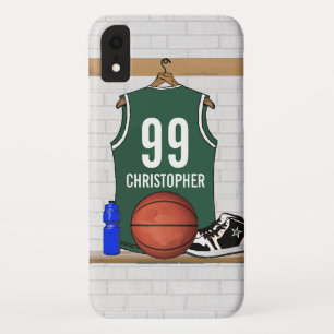 Personalisierter grüner und weißer Basketball iPhone XR Hülle