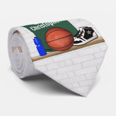 Personalisierter grüner und weißer Basketball Krawatte (Gerollt)