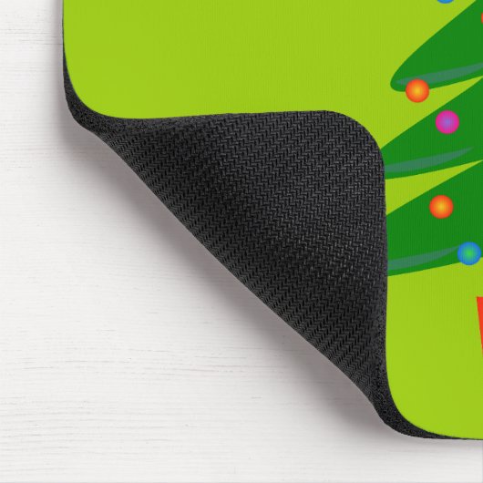 Personalisierter grüner Weihnachtsbaum Mousepad (Ecke)