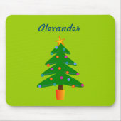 Personalisierter grüner Weihnachtsbaum Mousepad (Vorne)