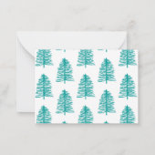 Personalisierter Grüner Weihnachtsbaum Winterwald Mitteilungskarte (Rückseite)