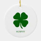 Personalisierter Grünklee Keramik Ornament (Hinten)