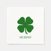 Personalisierter Grünkleeblatt Serviette (Vorderseite)