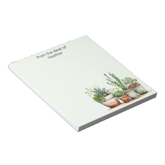 Personalisierter Grünname Notizblock (angewinkelt)