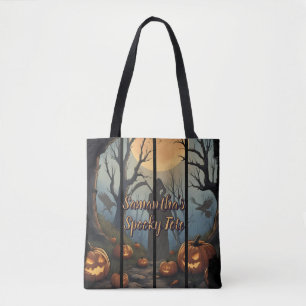 Personalisierter Gruselwald Halloween  Tasche