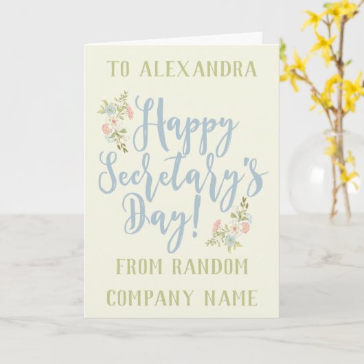 Personalisierter Gruß an Sekretär Karte (Gelbe Blume)