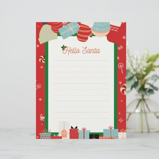 Personalisierter Grußbrief an den Weihnachtsmann (Stehend Vorderseite)