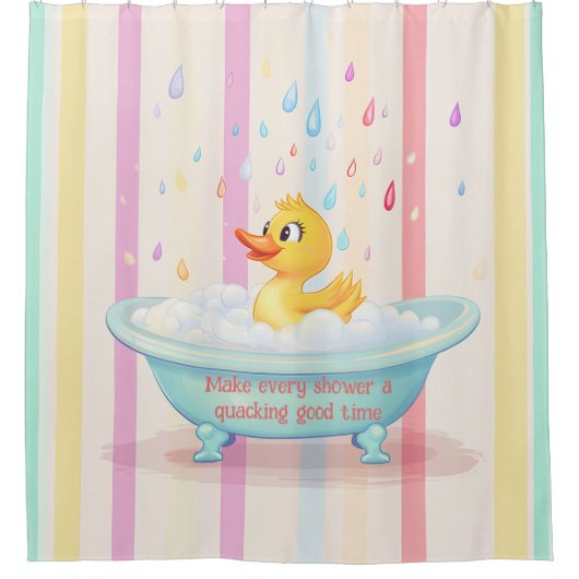 Personalisierter Gummi Duckie Kids Duschvorhang (Vorderseite)