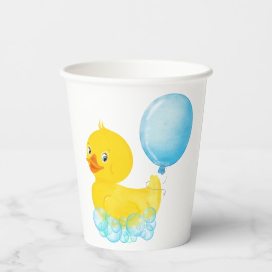 Personalisierter Gummi Ducky Boy Paper Cup Pappbecher (Rückseite)