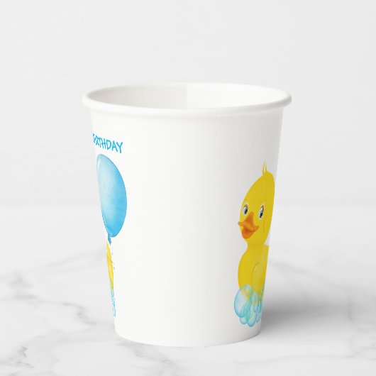 Personalisierter Gummi Ducky Boy Paper Cup Pappbecher (Links)