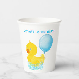 Personalisierter Gummi Ducky Boy Paper Cup Pappbecher